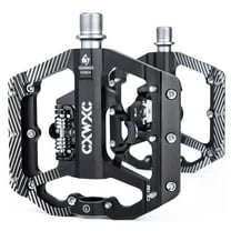 CXWXC Bike Pedals Dual Sided Pedals Plat & SPD Clipless Pedal 3 Sealed Bearings, 9/16” Bicycle Platform