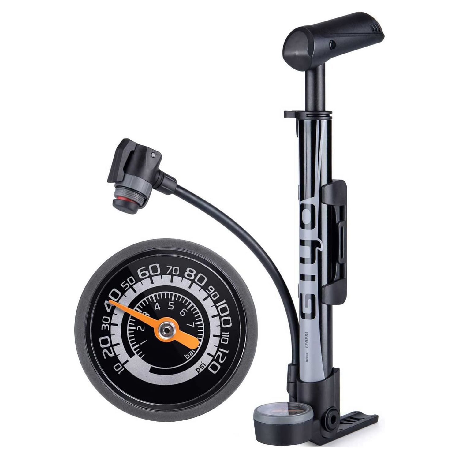 CXWXC Portable Bike Pump with Gauge 120 Psi Bicycle Air Pump Fits