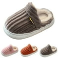 thumbnail image 1 of CXYYY Girls Boys Winter Warm Slippers Vertical Texture Fashion Home Shoes for Kids Non-Slipping Indoor Slides Orange Size: 1, 1 of 6