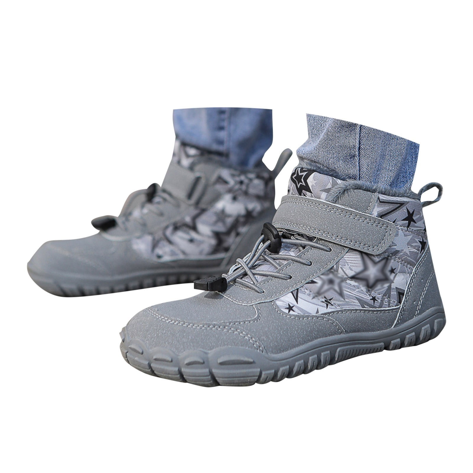 C Girls' Winter Boots with Round Toe – Trendy and Cozy Snow Shoes for Women