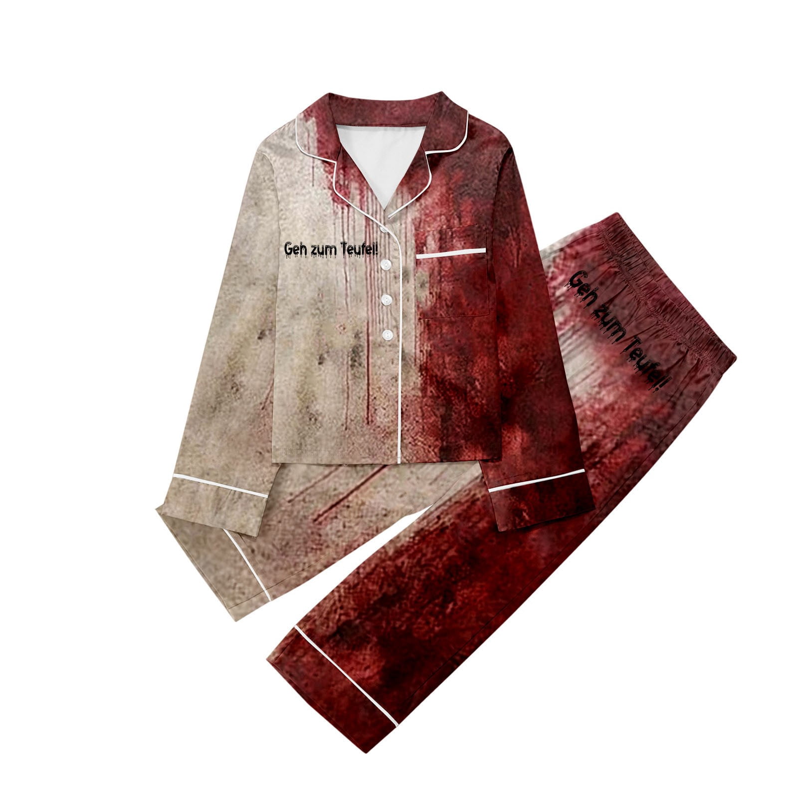 CXYYY Halloween 2 Piece Set Pajamas for Kids Size 3-4,Long Sleeve Button Down Sleepwear Outfit ...