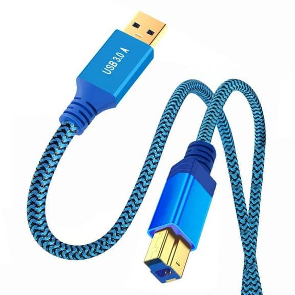 CY 0.3M USB 3.0 Type-A Male to USB3.0 Type-B Male Cable Extension Blue 5Gbps for Disk SSD Camera Data