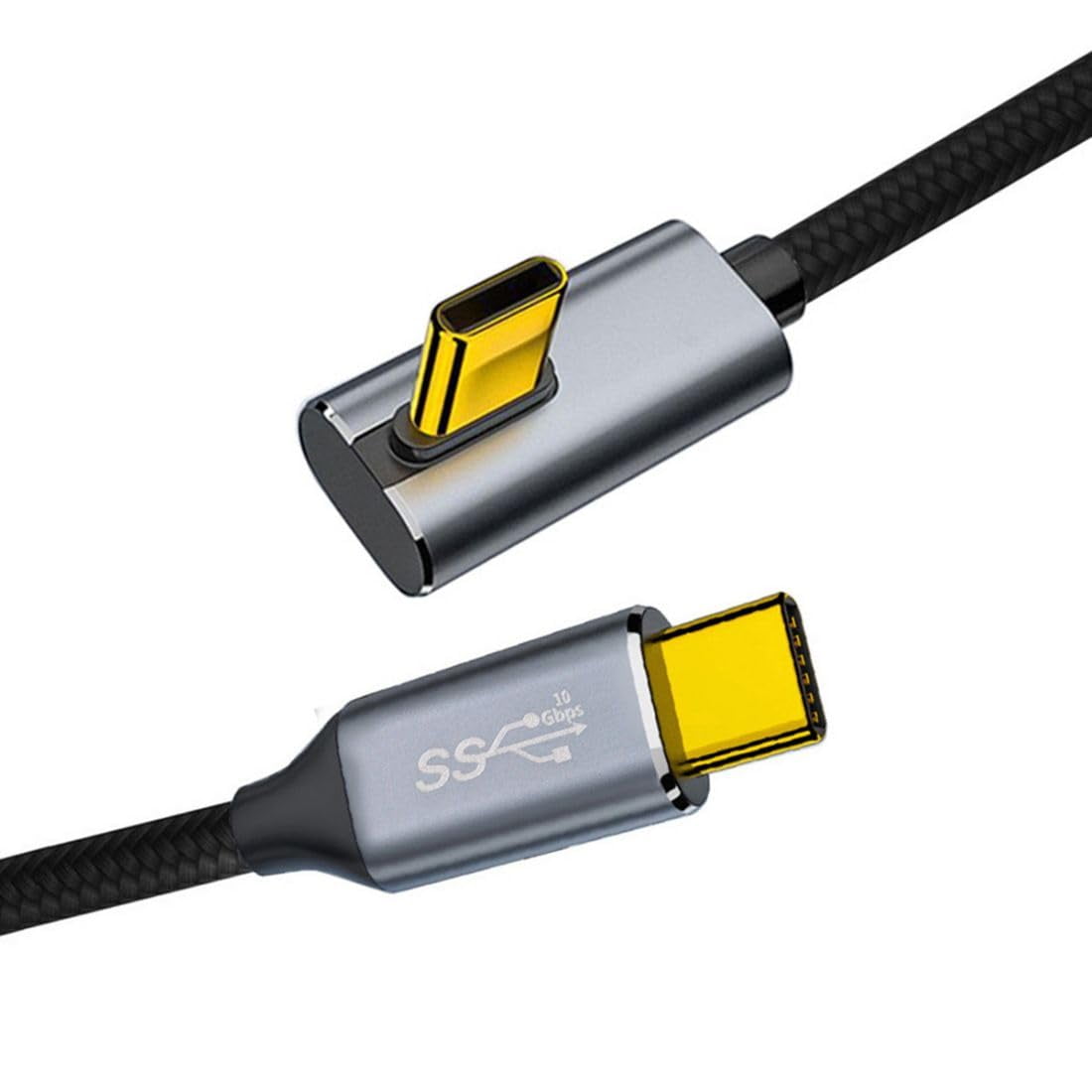 CY 1.0M 90 Degree Low Profile Angled Type-C USB-C Male to Male USB3.1 ...