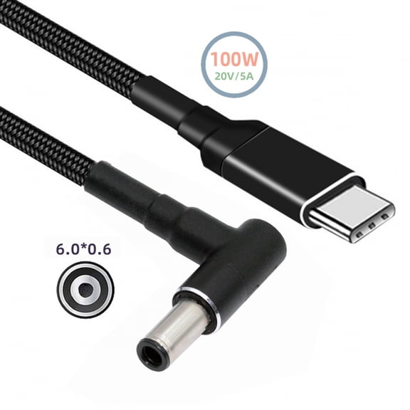 CY 100W Type C USB-C Input to 20V DC 6.0*1.4*0.6mm Output Power 20V 5A 65W PD Charge Cable for Laptop