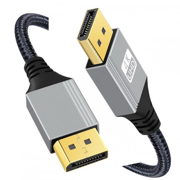 CY 100cm DisplayPort DP to DP Cable 4K 60hz Cable Silver Sleeve Ultra-HD UHD for Desktop Laptop Monitor Graphics Card