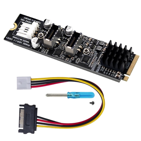 CY 10Gbps Dual Type-E USB 3.1 Front Panel Socket to NVME NGFF M-Key Express Card Adapter for Motherboard