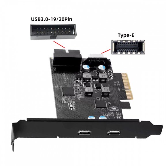 CY 10Gbps Type-E USB 3.1 Front Panel Socket & USB3.0 19Pin/20Pin & Dual Type-C USB-C to PCI-E Express Card Adapter ASM3142 VL822
