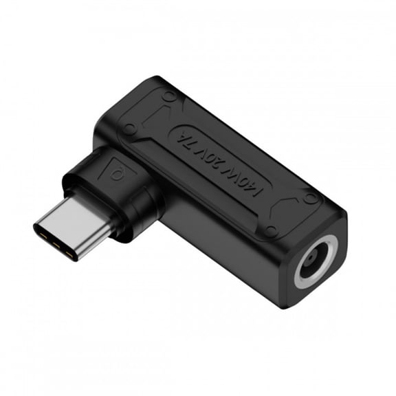 CY 140W 100W DC Jack 6.0x1.4mm Input to USB-C Type-C Angled 90 Degree Power Plug Charge Adapter for Laptop Phone