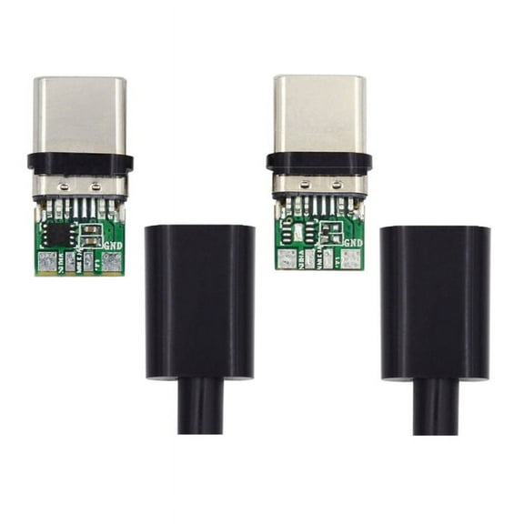 CY 2sets/lot DIY OEM 24pin Connector Plug USB Type C USB-C Male to USB-C Male 100W PD USB2.0 Data with Housing Cover