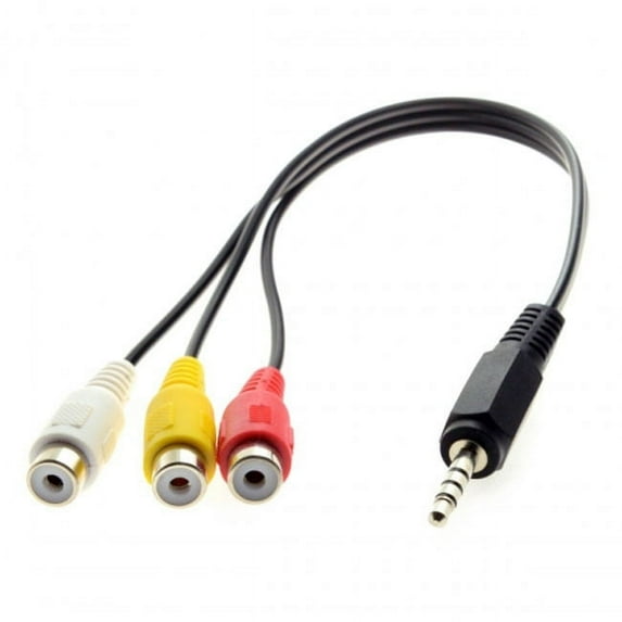 CY 3.5mm 1/8" Male Stereo Car AUX to 3 RCA AV Female Cord Audio Video Composite Cable 20cm