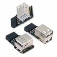thumbnail image 1 of CY 3pcs/set 9Pin/10Pin Motherboard Front Panel Header Female to Dual USB 2.0 Female Adapter Vertical Angled Type 90 Degree, 1 of 5