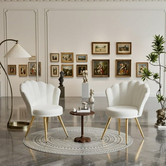 Ergonomic Home Office PU Leather Desk Chair, Small Space, Armless Rolling Chair for Adults