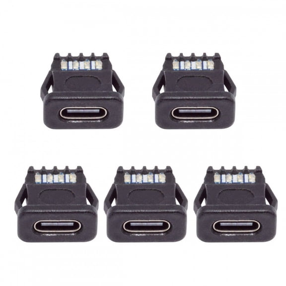 CY 5pcs/set DIY OEM Type C Female Socket Connector to 6Pin PCBA Pinout Rectangle Latch Mount Type DC 5V/20V PD Power IP67