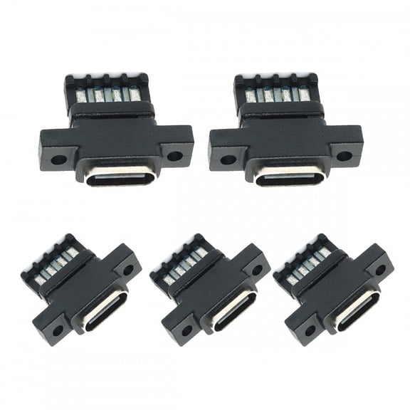 CY 5pcs/set DIY OEM Type C Female Socket Connector to 6Pin PCBA Pinout Vertical Scew Mount Type DC 5V/20V PD Power