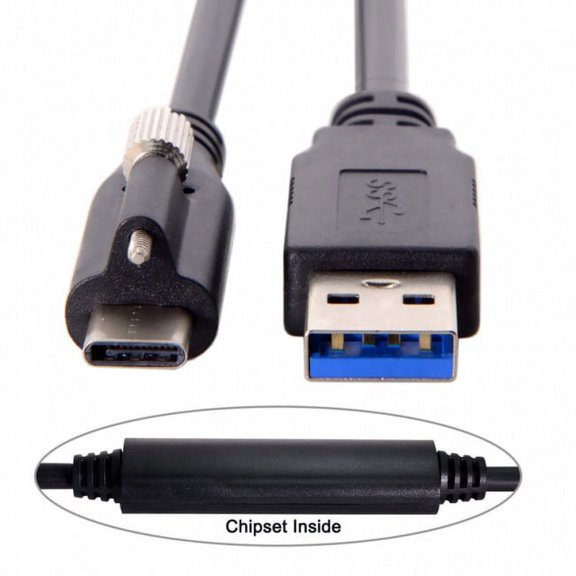 CY 8m USB 3.1 Type-C Single Screw Locking to USB3.0 Data Cable Mount Type for Industrial Camera Recorder Laptop PC Disk