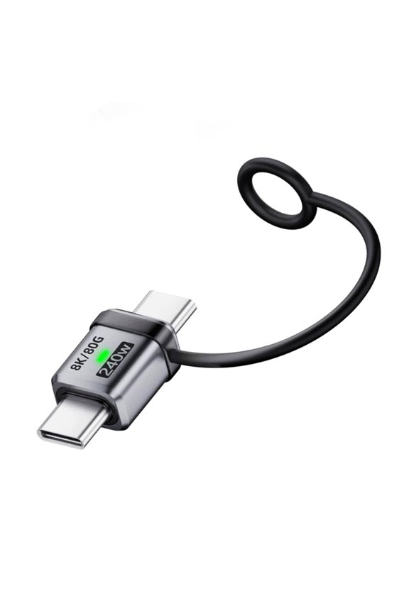 CY 90 Degree USB5.0 80Gbps Male to Male Straight Extension Adapter with Lanyard Keychain 240W 16K 8K 5K Compatible with USB4.0 Thunderbolt3/4/5