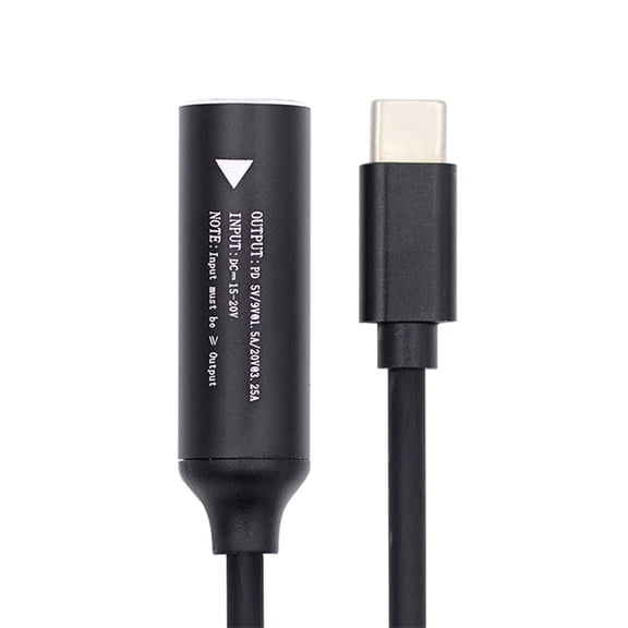 CY DC Jack 5.5x1.7mm Input to USB-C Type-C Power Plug Charge Cable for Laptop Phone PD9V 5V 20V