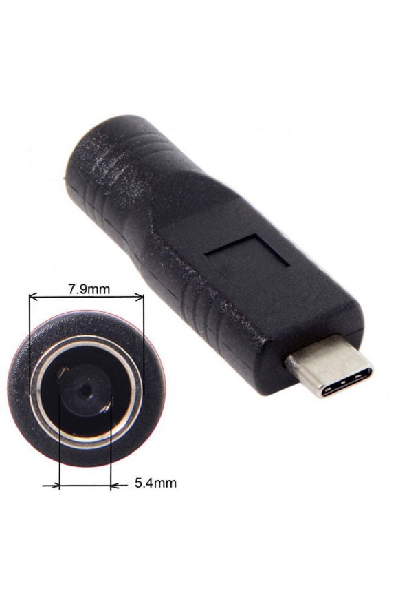CY DC Jack 7.9*5.4mm Input to USB-C Type-C Power Plug Charge Adapter for Laptop Phone