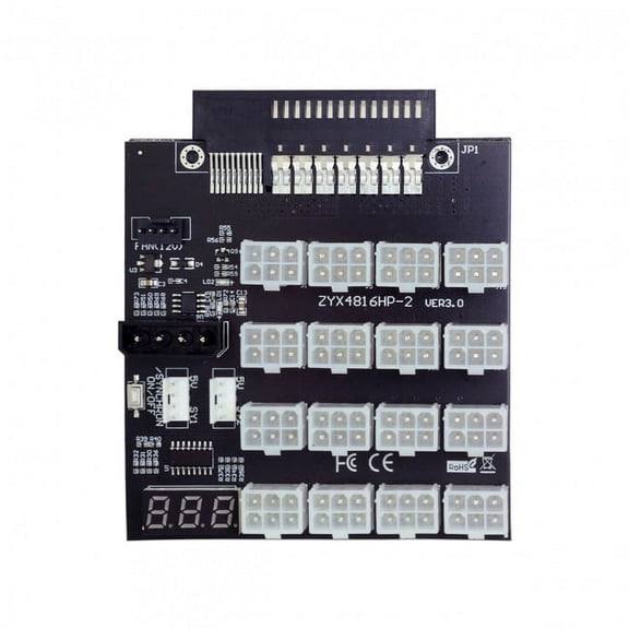 CY Flex Slot Server Power Board 14+10Pin to 16x6Pin Power Supply Board for CHIA ETH BTC Mining Miner