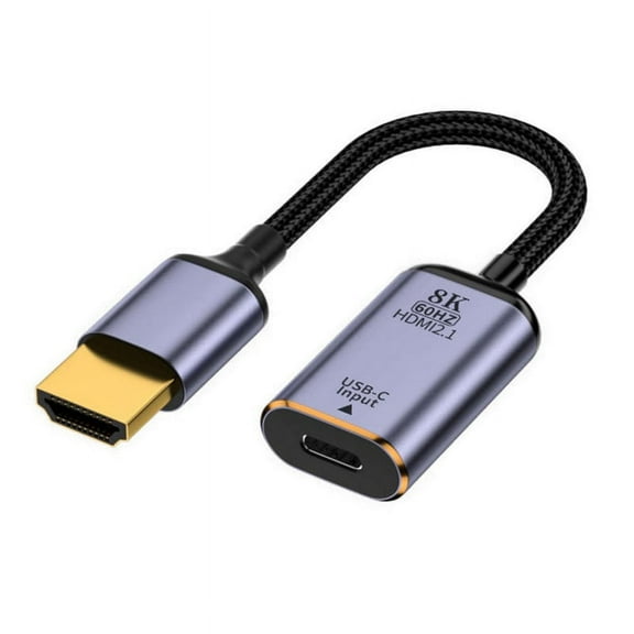 CY HDMI Type C Female Source to HDMI Cable, Black and purple