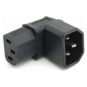 CY IEC Male C14 to Down Right Angled 90 Degree IEC Female C13 Power Extension Adapter