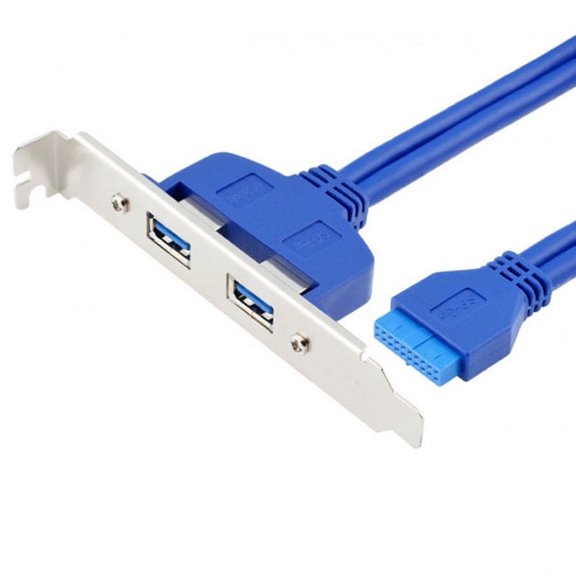 CY Internal 2Pin USB 3.0 Female Mount panel to Motherboard 20pin cable with PCI bracket