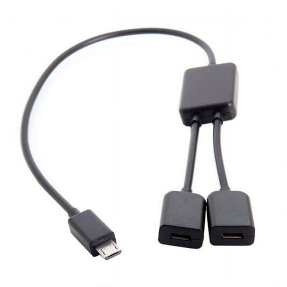 CY Micro USB to Dual Ports Micro USB Female Hub Cable For Laptop PC Mouse Flash Disk