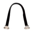 thumbnail image 1 of CY Micro USB2.0 Male to Micro USB Male 5Pin Ultra Slim Flat Data Charge Cable 16cm Down to Up Angle 90 Degree Connector, 1 of 9