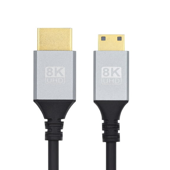 CY Mini HDMI 2.1 Ultra Thin HDTV Cable 8K 4K Hyper Super Flexible Slim Cord Type-A to Type-C for Camera HDTV