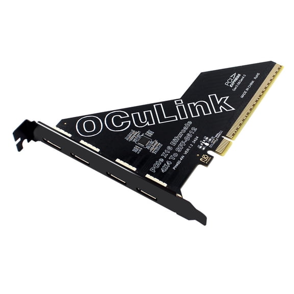 CY PCI-Express 4.0 PCIE 16x Detachable to Four Oculink SFF-8612 SFF-8611 External VROC Raid0 Adapter for U.2 SSD eGPU External Graphics Card Dock