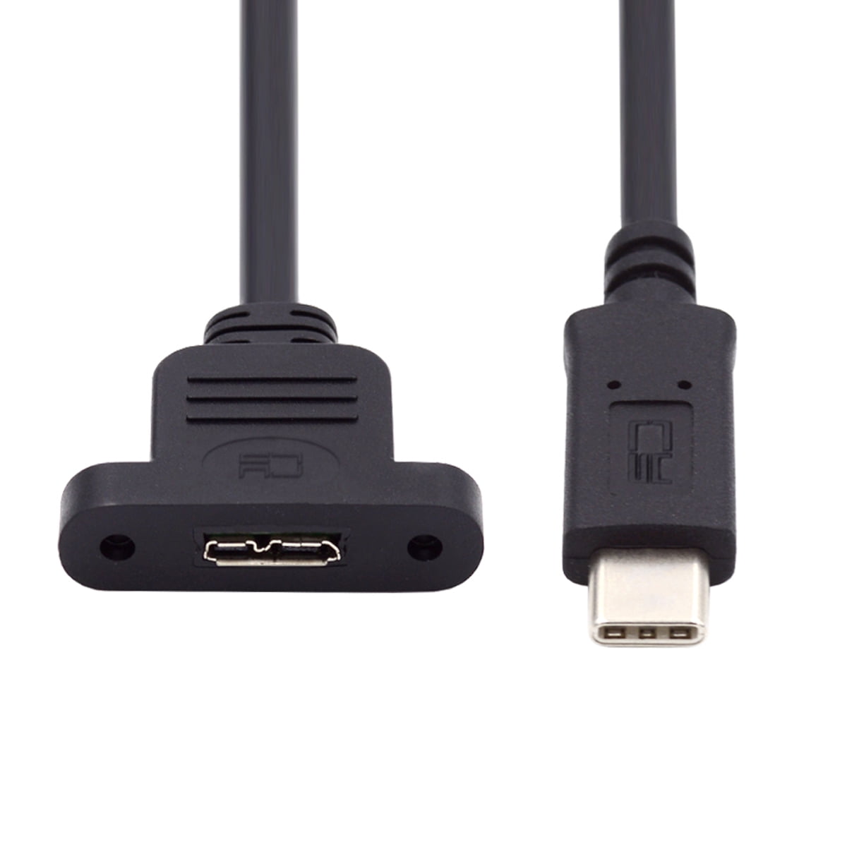 Right-Angle USB-C Male To Female Extension Cable – Panel Mount With Screw, Sturdy Connection-904694