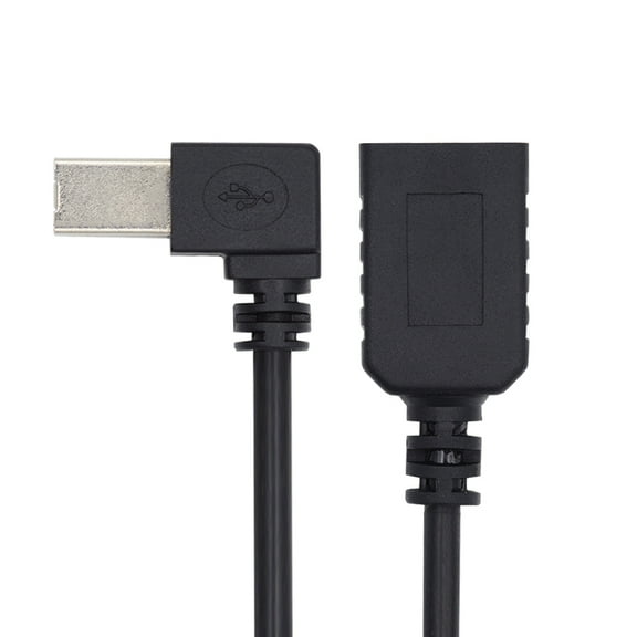 CY USB 2.0 B Type Male to Female Extension Cable Left Angled 90 Degree 20cm for Printer Scanner Disk