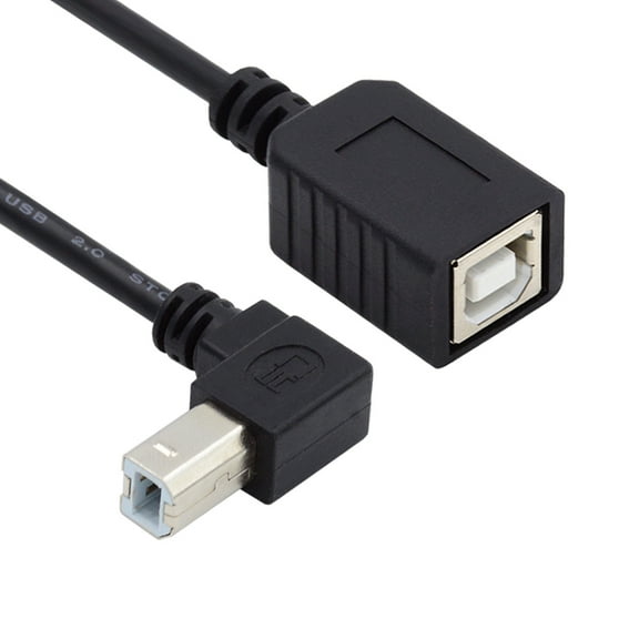 CY USB 2.0 B Type Male to Female Extension Cable Up Angled 90 Degree 20cm for Printer Scanner Disk