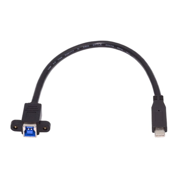 CY USB 3.0 Type-B Female to USB3.0 Type-C Male Cable Extension 5Gbps for Disk SSD Camera Data 30cm