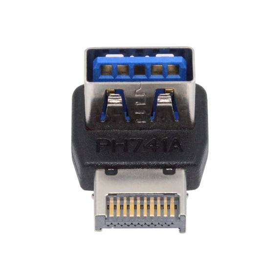 CY USB 3.1 Front Panel Header Male Type-E to Type-A USB3.0 Female Data Adapter Up Angled 90 Degree for Motherboard