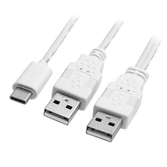 CY USB 3.1 Type C USB-C to Dual A Male Extra Power Data Y Cable for Cell Phone & Hard Disk