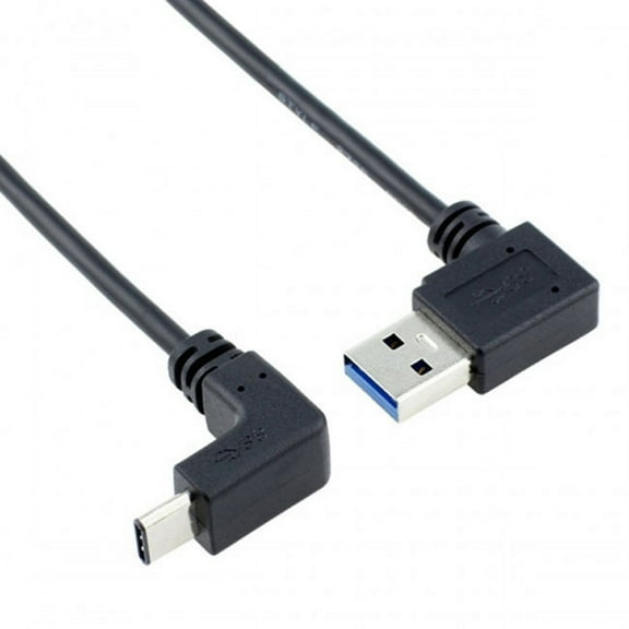 CY USB 3.1 USB-C Up Down Angled to 90 Degree Right Angled A Male Data Cable for Macbook Tablet Phone