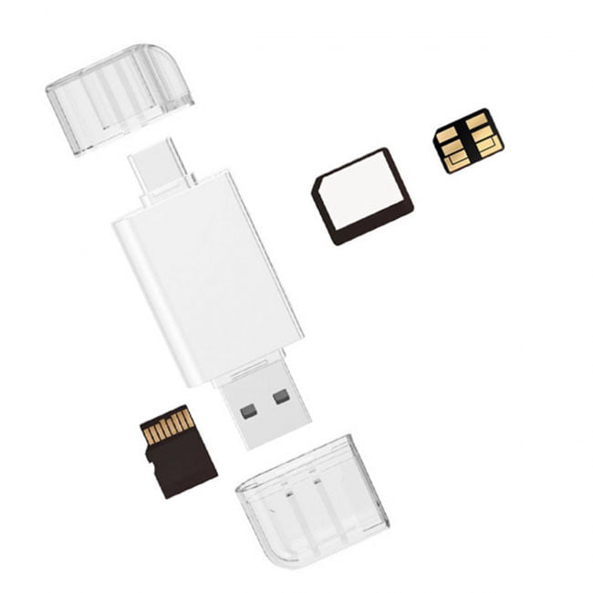CY USB-C Type C and USB 2.0 to NM Nano Memory Card TF Micro SD Card Reader  for Huawei Cell Phone Laptop 