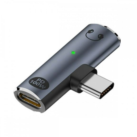 CY USB-C Type-C to 3.5mm Audio DAC AUX Music 16bit 48kHz & 100W PD Power Adapter for Laptop Tablet Phone