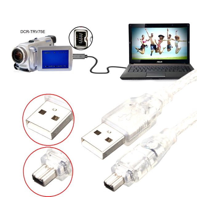 CY USB Male to Firewire IEEE 1394 4 Pin Male iLink Adapter Cord Cable for SONY DCRTRV75E DV