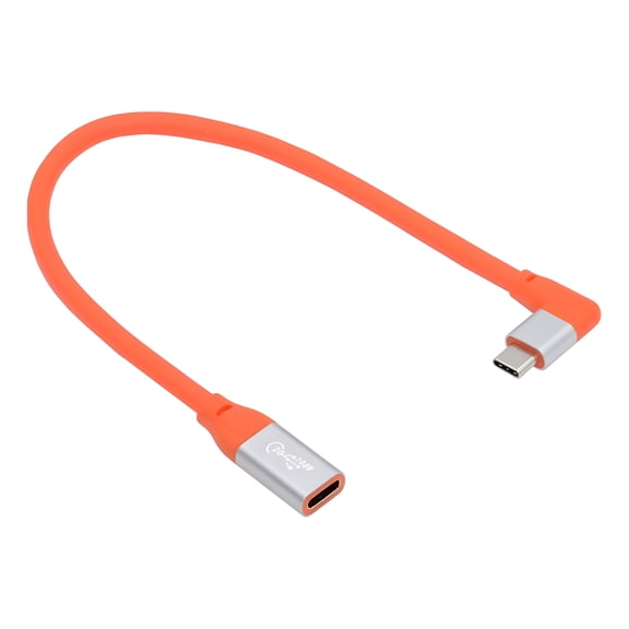 CY USB3.2 Male to Female Extension Cable 20Gbps 90 Degree Left Right Angled Ultra Soft High Flex with 100W and 8K 5K USB4.0 Type-C Compatible with Thunderbolt3/4