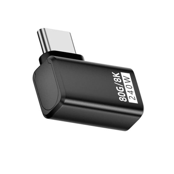 CY USB5.0 80Gbps Male to Female Extension Adapter Left Right Angled with 240W 16K 8K 5K Compatible with USB4.0 Thunderbolt3/4/5