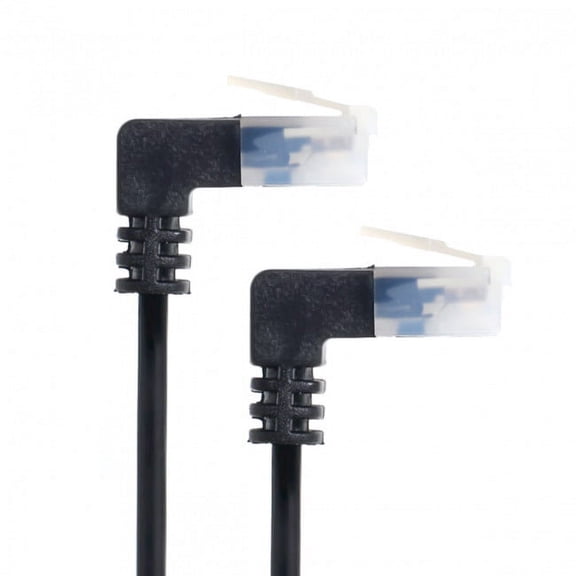 CY Ultra Slim Cat6 Ethernet Cable RJ45 Up Angled 25cm UTP Network Cable Patch Cord 90 Degree Cat6a Lan for Laptop Router TV BOX
