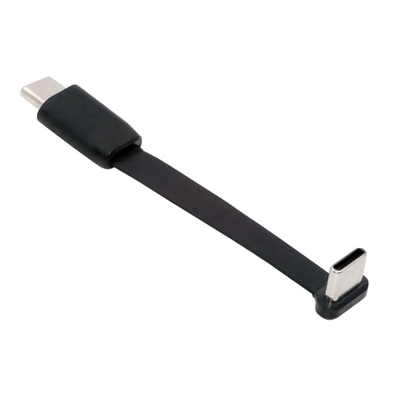 CY Ultra Slim Flat USB-C Type C to USB-C Power USB2.0 Data Cable 90 Degree Up Down Angled 65W Fast Charge for Laptop Tablet Phone