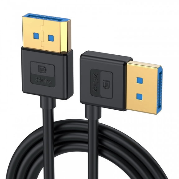 CY Ultrafine Right Angled DisplayPort 1.4 DP to DP Cable 8K 60hz Cable Ultra-HD UHD 4K 144hz 90 Degree for Desktop Laptop Monitor 100cm