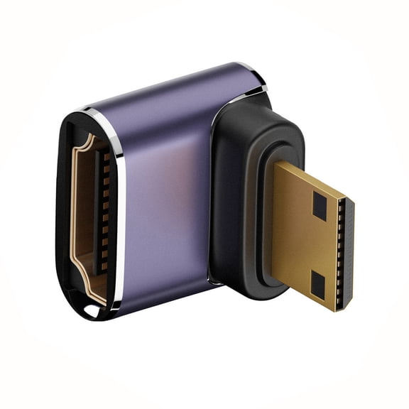 CY Up Angled Mini HDMI Male to HDMI 2.1 Female UHD Extension Gold Converter Adapter Support 8K 60hz HDTV
