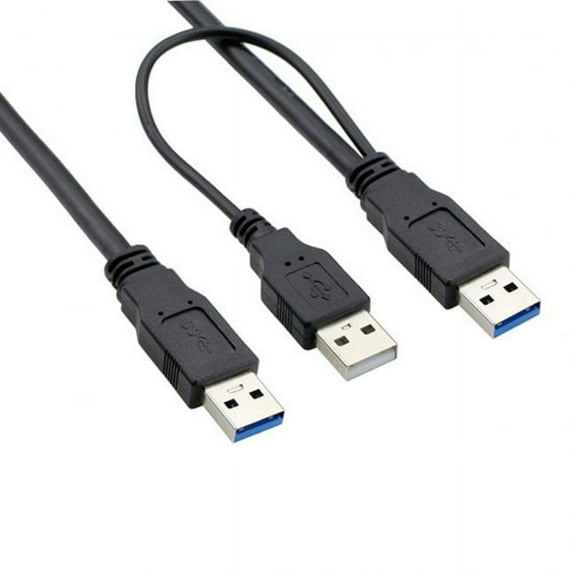 CY super speed USB 3.0 power Y cable two A Male to USB Male for external Hard Disk