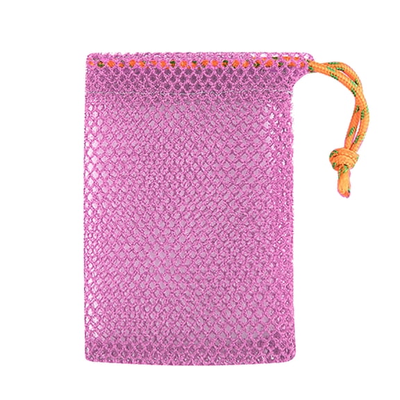 CY5O5ee 1 Pack Soap Exfoliating Net Mesh Drawstring Exfoliating Mesh Soap Pocket Foaming Bag Exfoliator Loofah Facial Cleaning for Bath Shower Daily Use