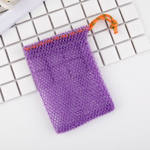 CY5O5ee 1 Pack Soap Exfoliating Net Mesh Drawstring Exfoliating Mesh Soap Pocket Foaming Bag Exfoliator Loofah Facial Cleaning for Bath Shower Daily Use