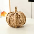 thumbnail image 1 of CY5O5ee 1PCS 3.94inch Handmade Woven Pumpkin Fall Decor, Woven Wicker Pumpkins Halloween Christmas Thanksgiving Decorations, Fall Centerpieces for Table Porch Mantel Indoor, 1 of 9